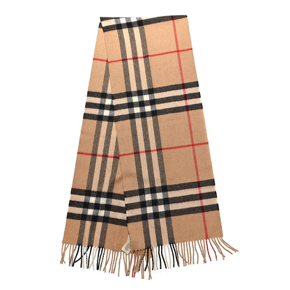 Burberry Cashmere Giant Heritage Check Fringe Scarf Camel 3 of 5