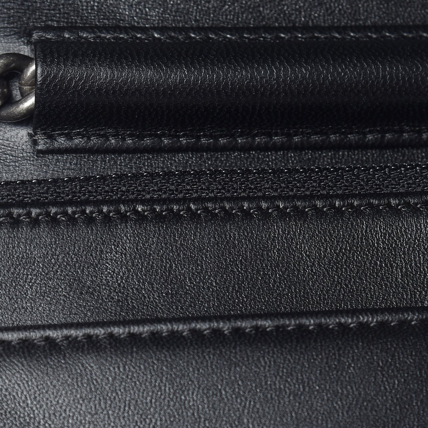 Lambskin Quilted Boy Wallet On Chain WOC Black