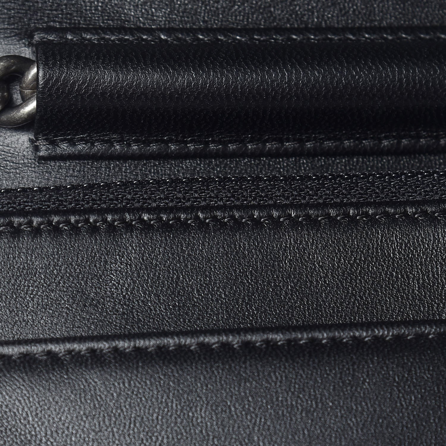 Chanel Lambskin Quilted Boy Wallet On Chain WOC Black 13 of 14
