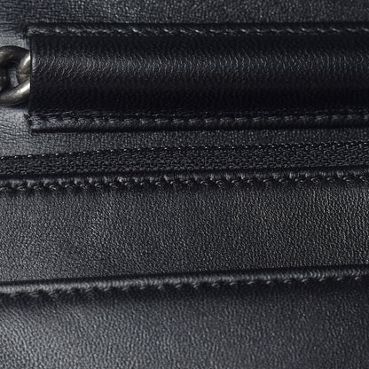 Chanel Lambskin Quilted Boy Wallet On Chain WOC Black 13 of 14