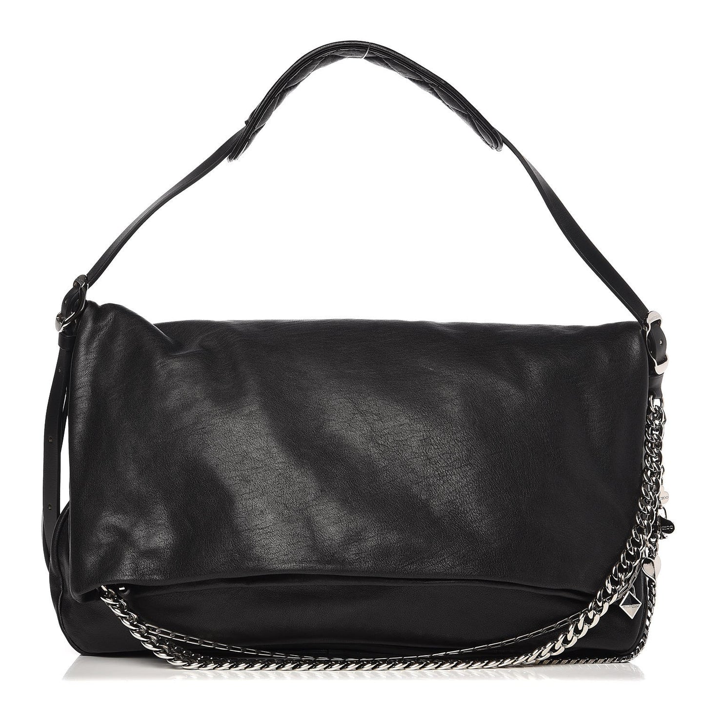 Lambskin Large Biker Hobo Black