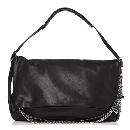 Jimmy Choo Lambskin Large Biker Hobo Black 1 of 7
