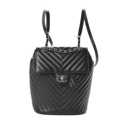 Chanel Calfskin Chevron Quilted Small Urban Spirit Backpack Black 1 of 10