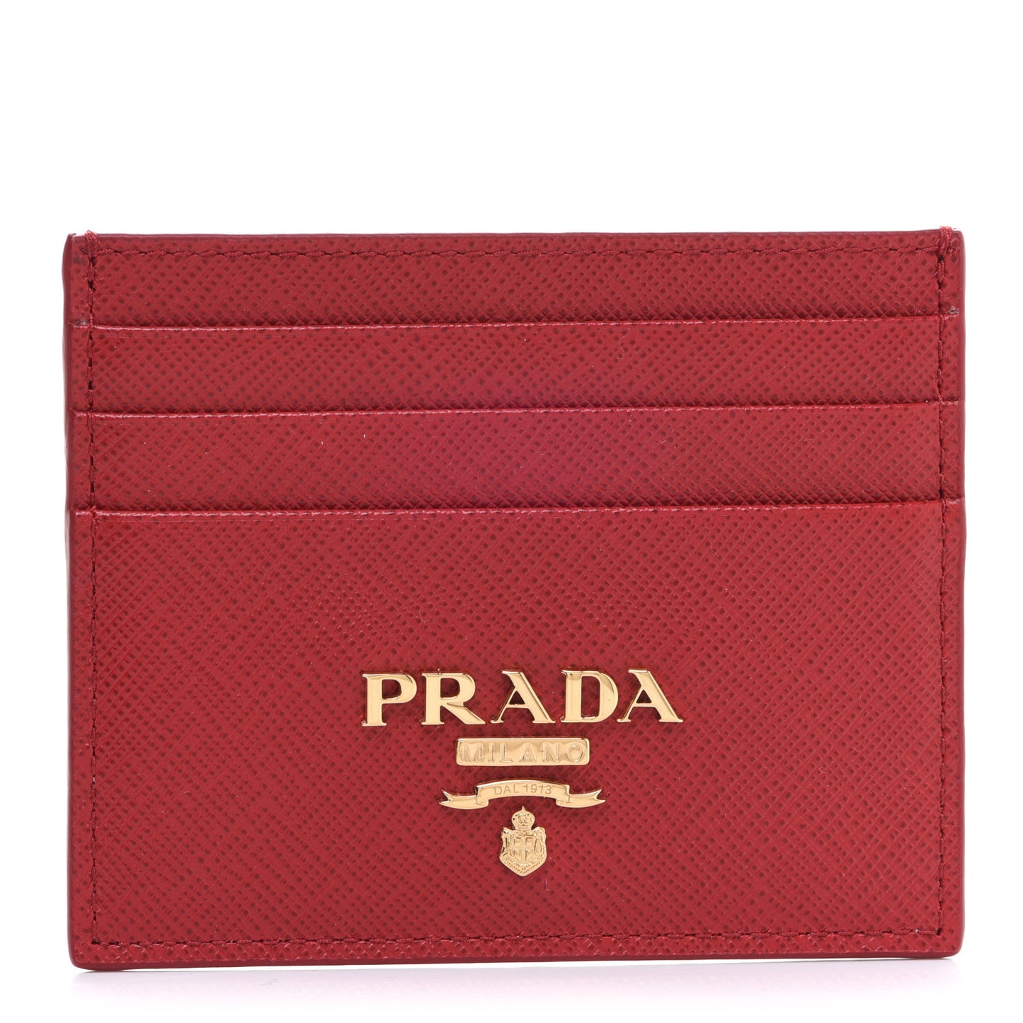 Saffiano Metal Card Holder Fuoco