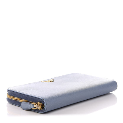 Prada Saffiano Metal Zip Around Wallet Astrale 3 of 9