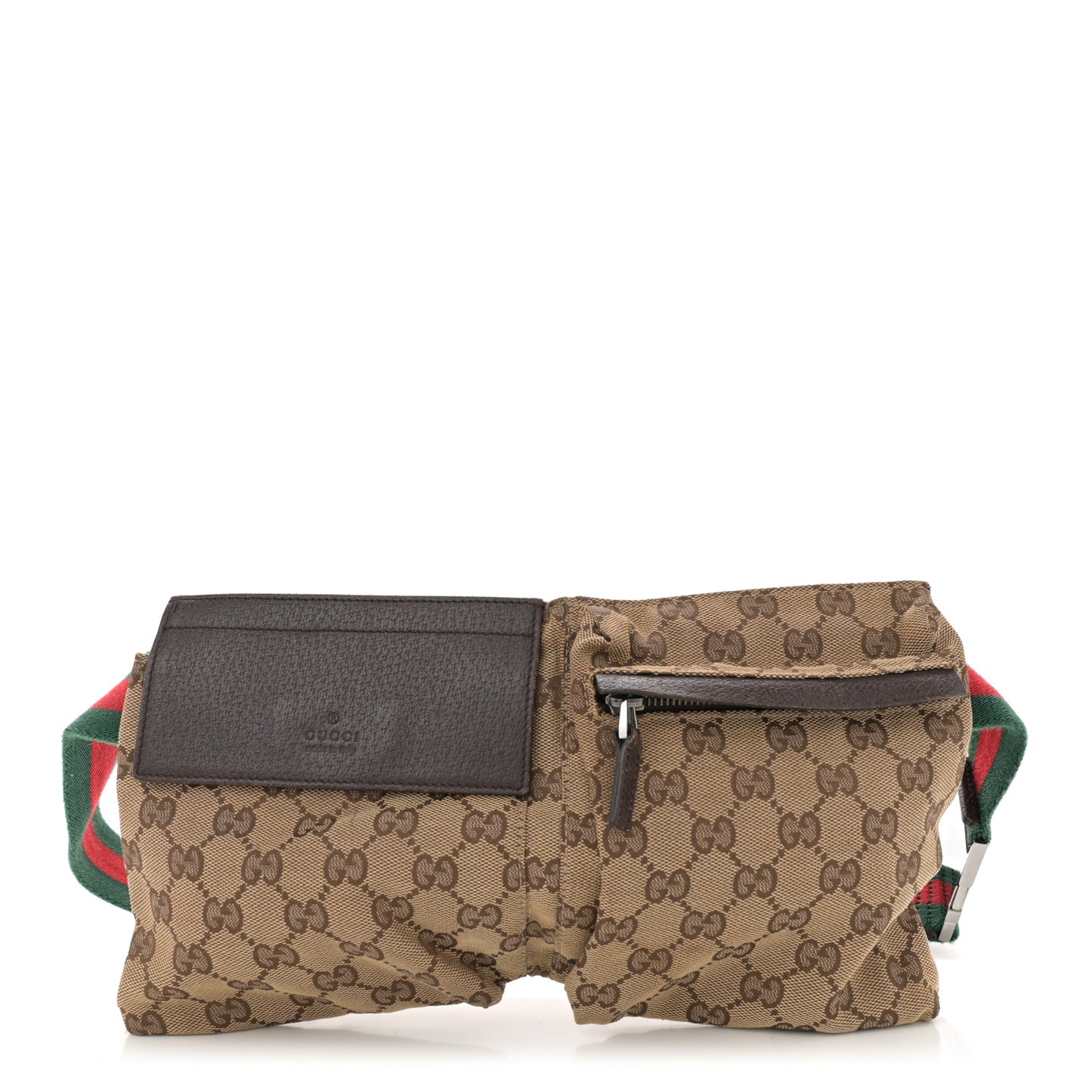 Monogram Web Belt Bag Dark Brown