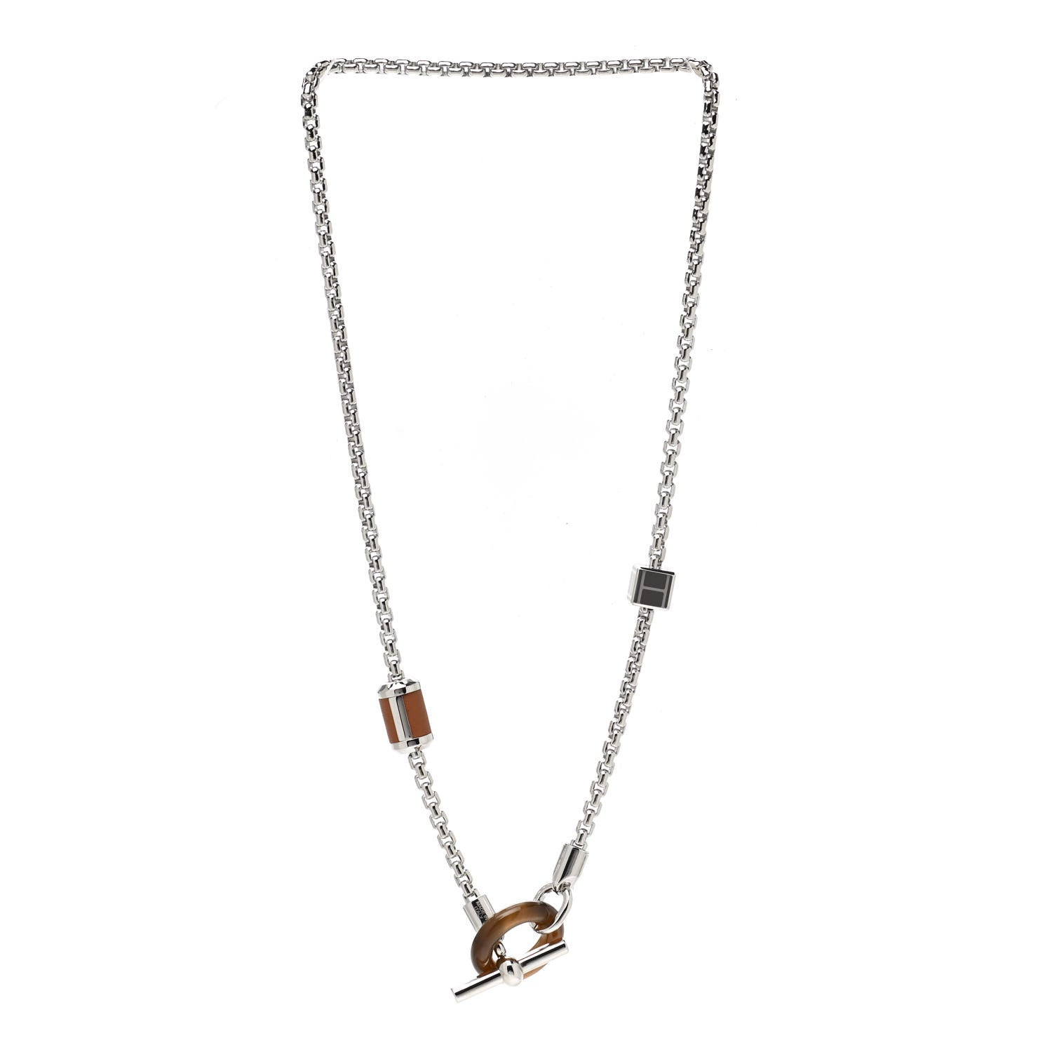 Hermes Palladium Buffalo Horn Swift Meli-Melo Necklace 3 of 6