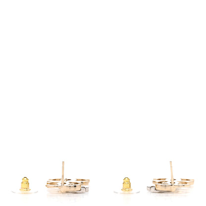 Chanel Crystal Pearl Double CC Drop Earrings Gold Silver 3 of 4