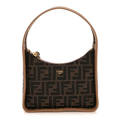Fendi Fabric Jacquard Vitello Grace FF 1974 Mini Fendessence Shoulder Bag Tobacco Moro Ebano 1 of 11