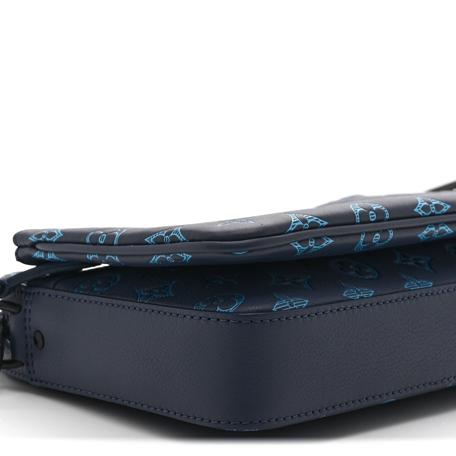 Louis Vuitton Calfskin Monogram Shadow Trio Messenger Navy River Blue 9 of 11
