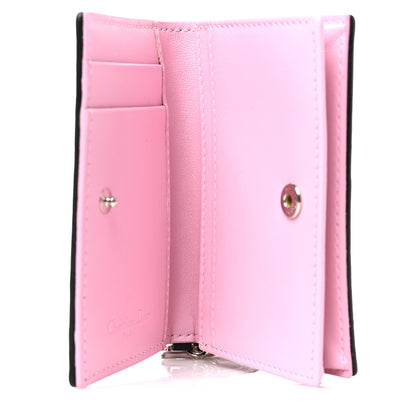 Christian Dior Lambskin Cannage Bi-Color Small Lady Dior Flap Card Holder Black Pink 5 of 6