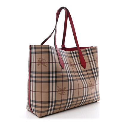 Burberry Haymarket Check Medium Reversible Tote Poppy Red 11 of 36