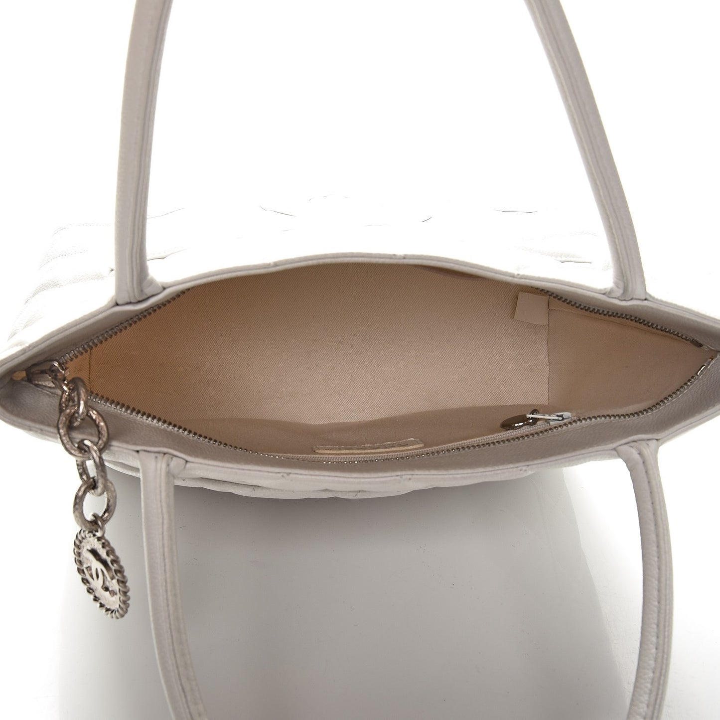 Caviar Quilted Medallion Tote White