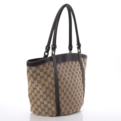 Gucci Monogram Medium D Gold Tote Bag Brown 3 of 7