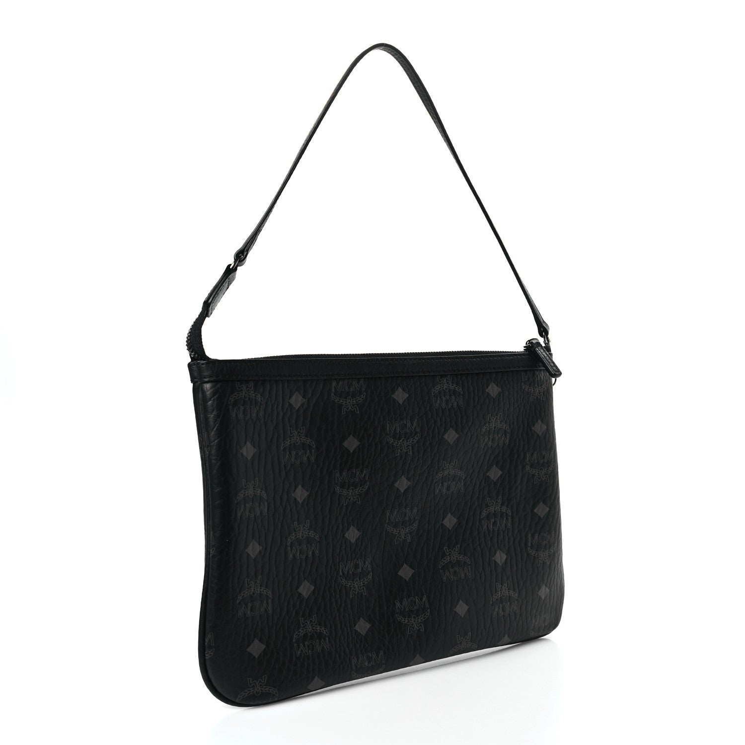 MCM Visetos Liz Shopper Tote Pouch Black 3 of 9