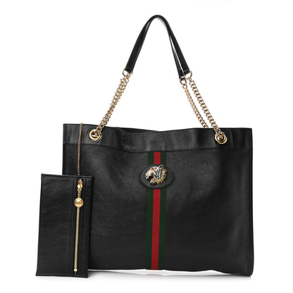Gucci Calfskin Large Rajah Chain Tote Black 1 of 17