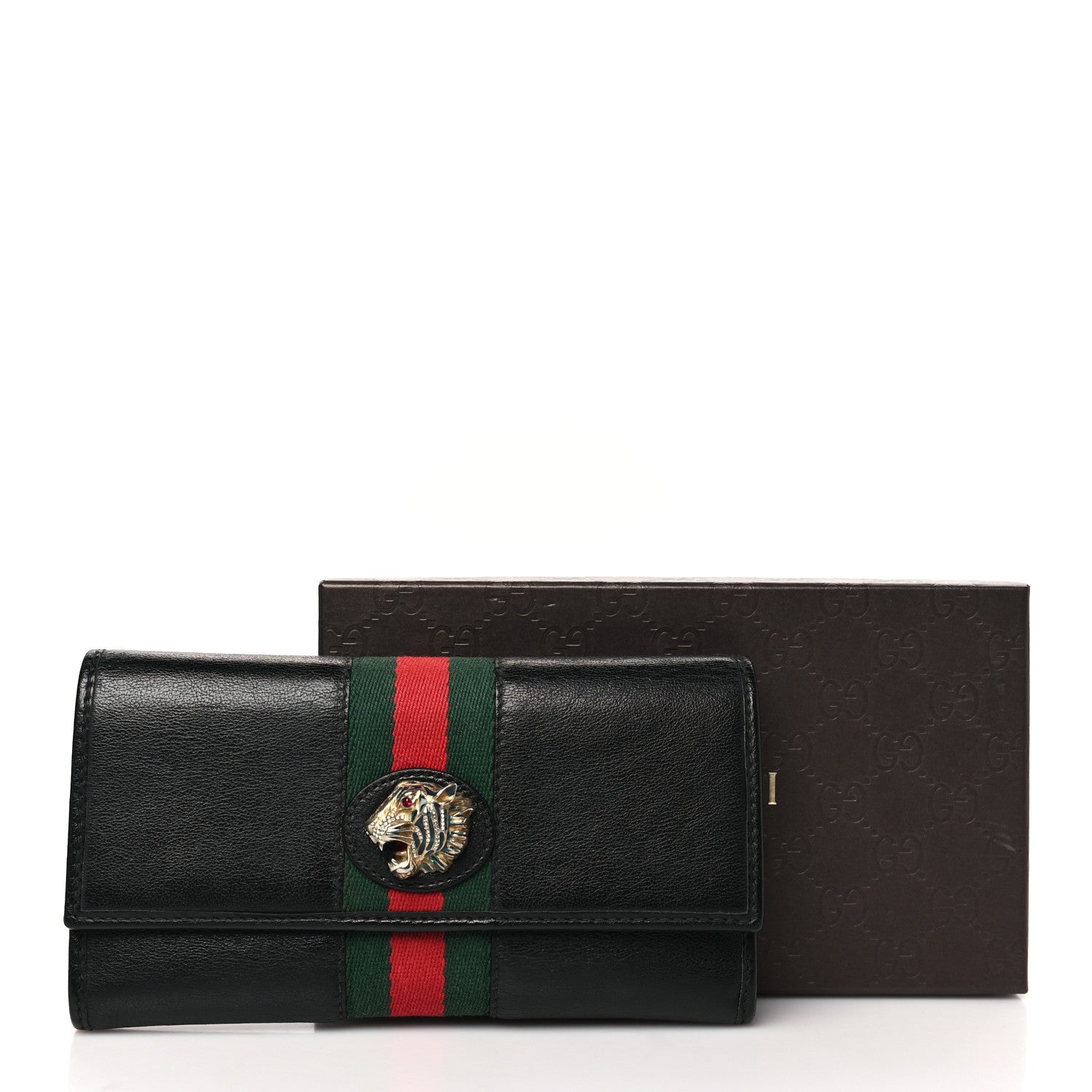 Gucci Calfskin Web Rajah Continental Wallet Black 9 of 9
