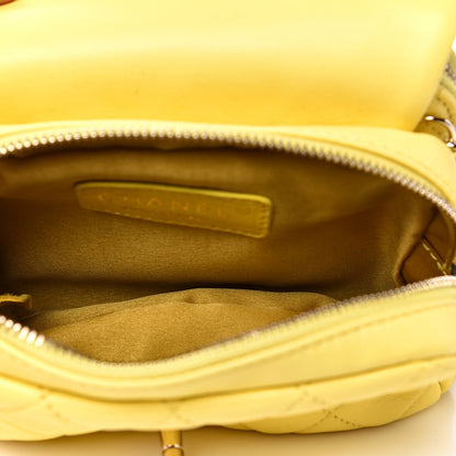 Chanel Lambskin Quilted Small Pocket Camera Case Yellow 4 of 13