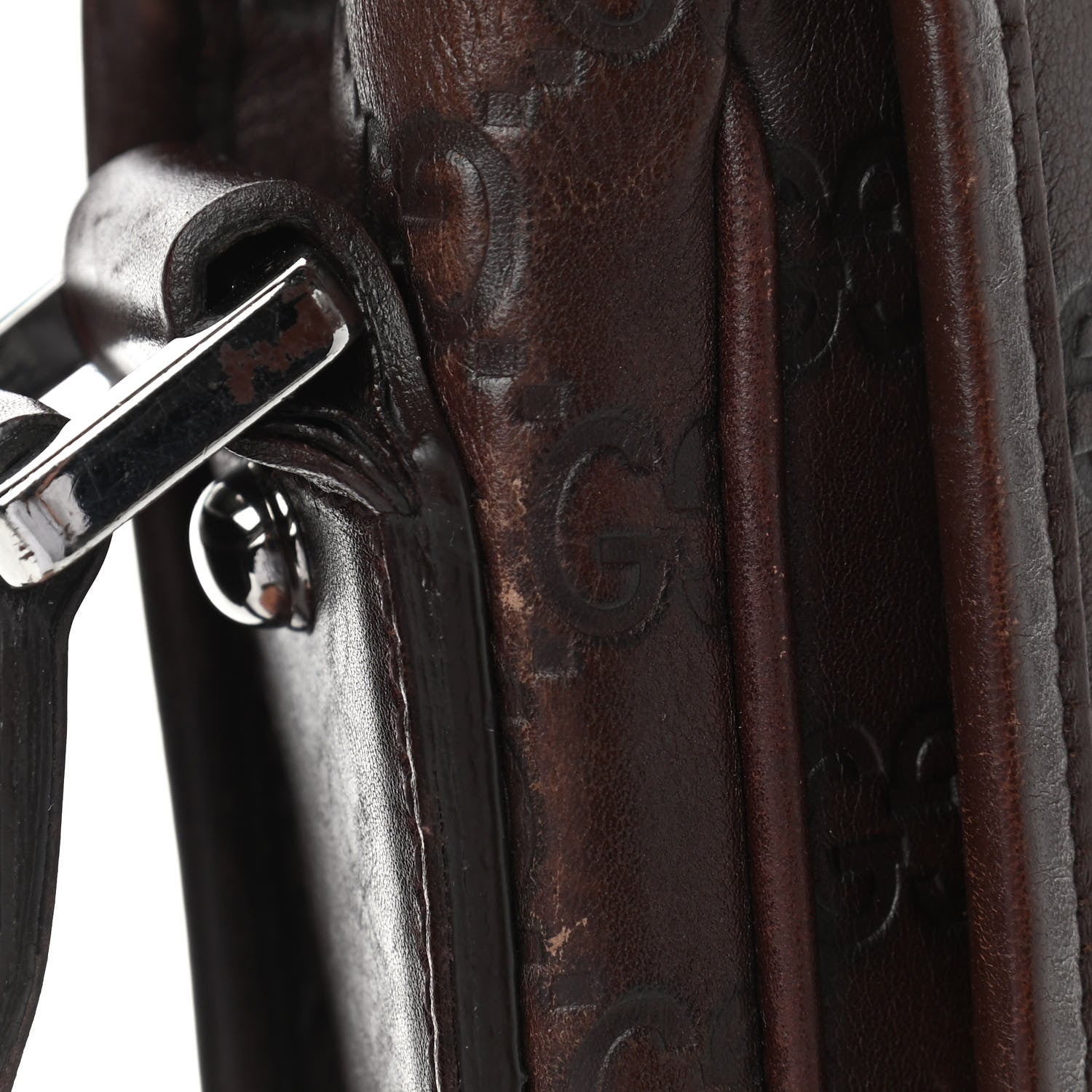 Gucci Guccissima Flap Messenger Bag Dark Brown 7 of 8