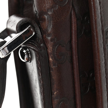 Gucci Guccissima Flap Messenger Bag Dark Brown 7 of 8