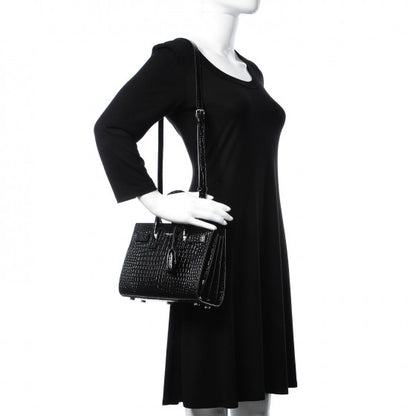 Saint Laurent Calfskin Crocodile Embossed Nano Sac De Jour Black 2 of 8