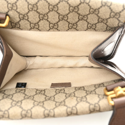 Gucci GG Supreme Monogram Web Small Neo Vintage Double Flap Messenger Bag Beige New Acero 5 of 12