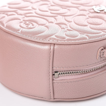 Chanel Goatskin Camellia Quilted Round Clutch With Chain Light Pink 6 of 8