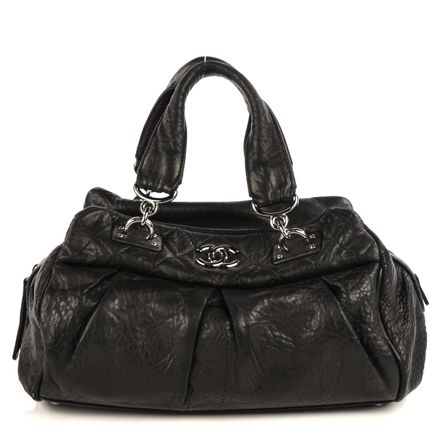 Chanel Distressed Lambskin Bowler Black 1 of 7