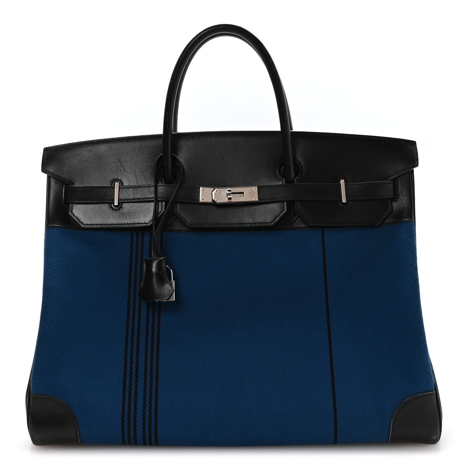 Hermes Toile Box Potamus Birkin 40 Blue Black 1 of 10