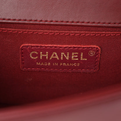 Chanel Lambskin Quilted Small Boy Flap Burgundy 6 of 12