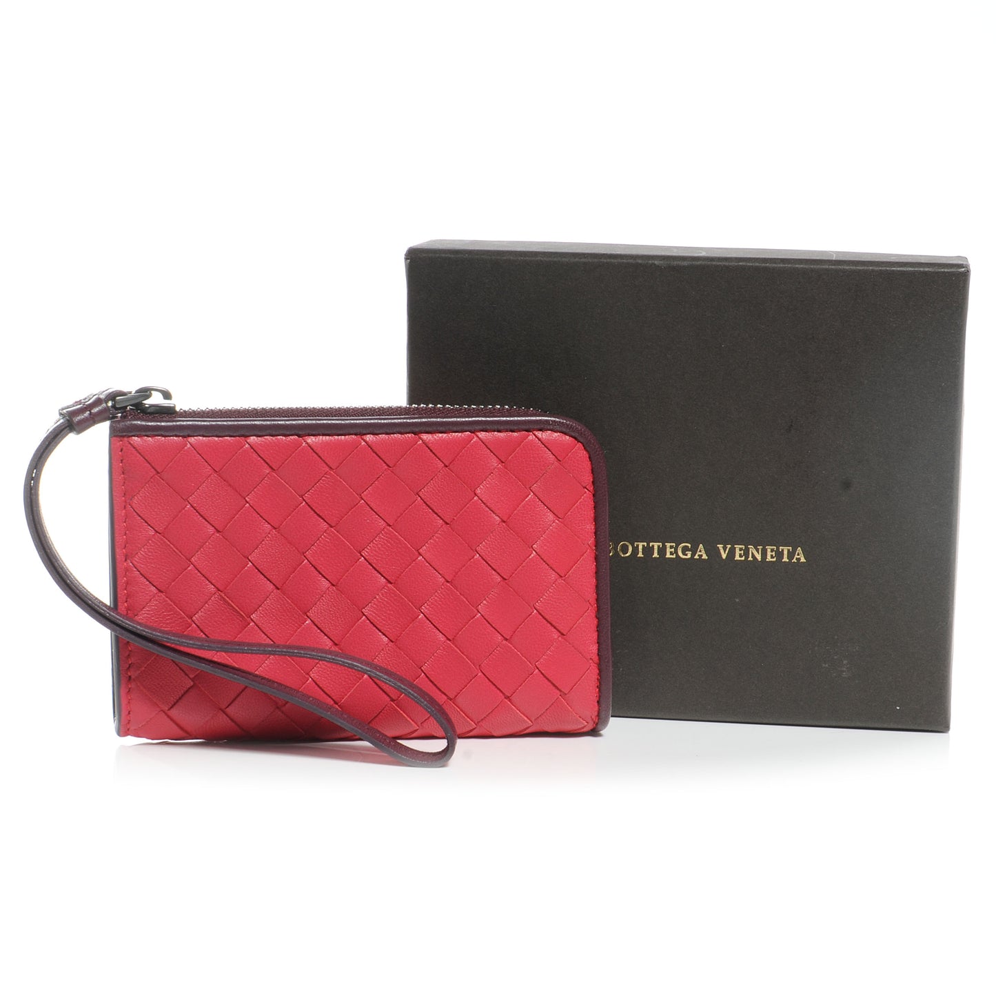 Nappa Intrecciato Coin Purse Fuchsia