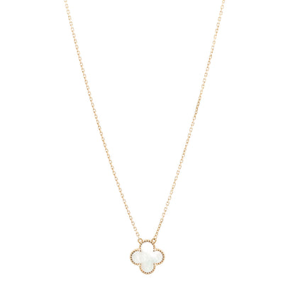 Van Cleef & Arpels 18K Yellow Gold Mother of Pearl Vintage Alhambra Pendant Necklace 1 of 6