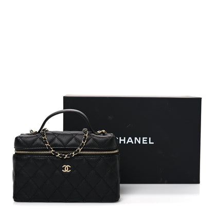 Chanel Caviar Quilted Top Handle Slim Vanity With Chain Black 11 of 11
