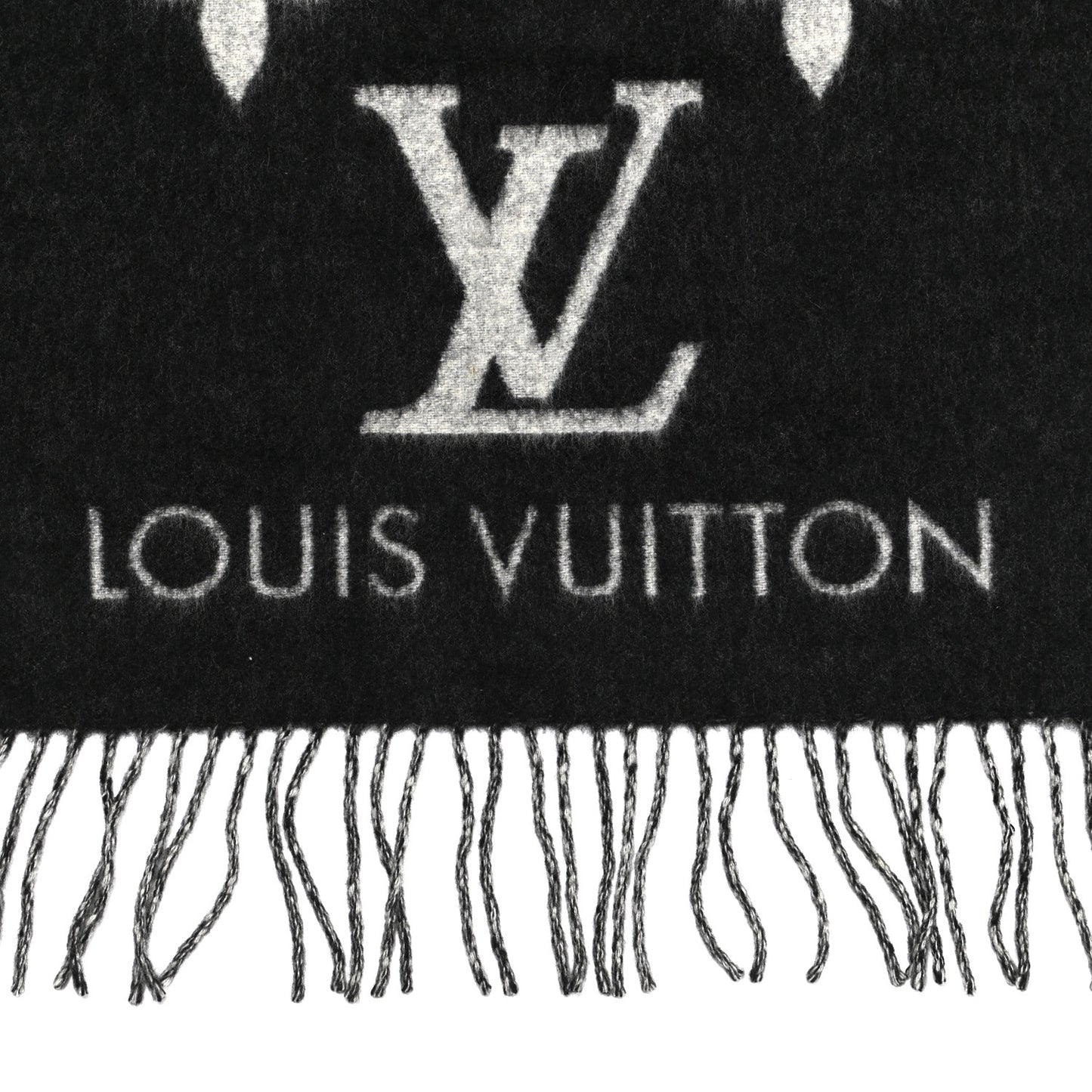 Cashmere Monogram Reykjavik Scarf Black