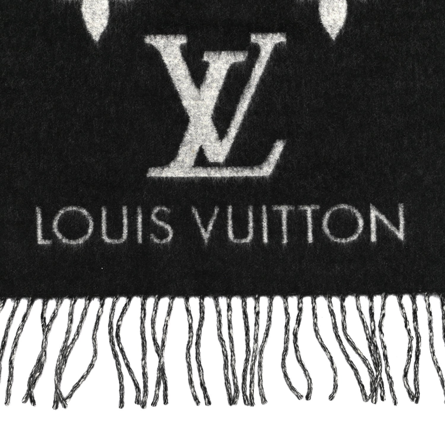 Louis Vuitton Cashmere Monogram Reykjavik Scarf Black 3 of 4