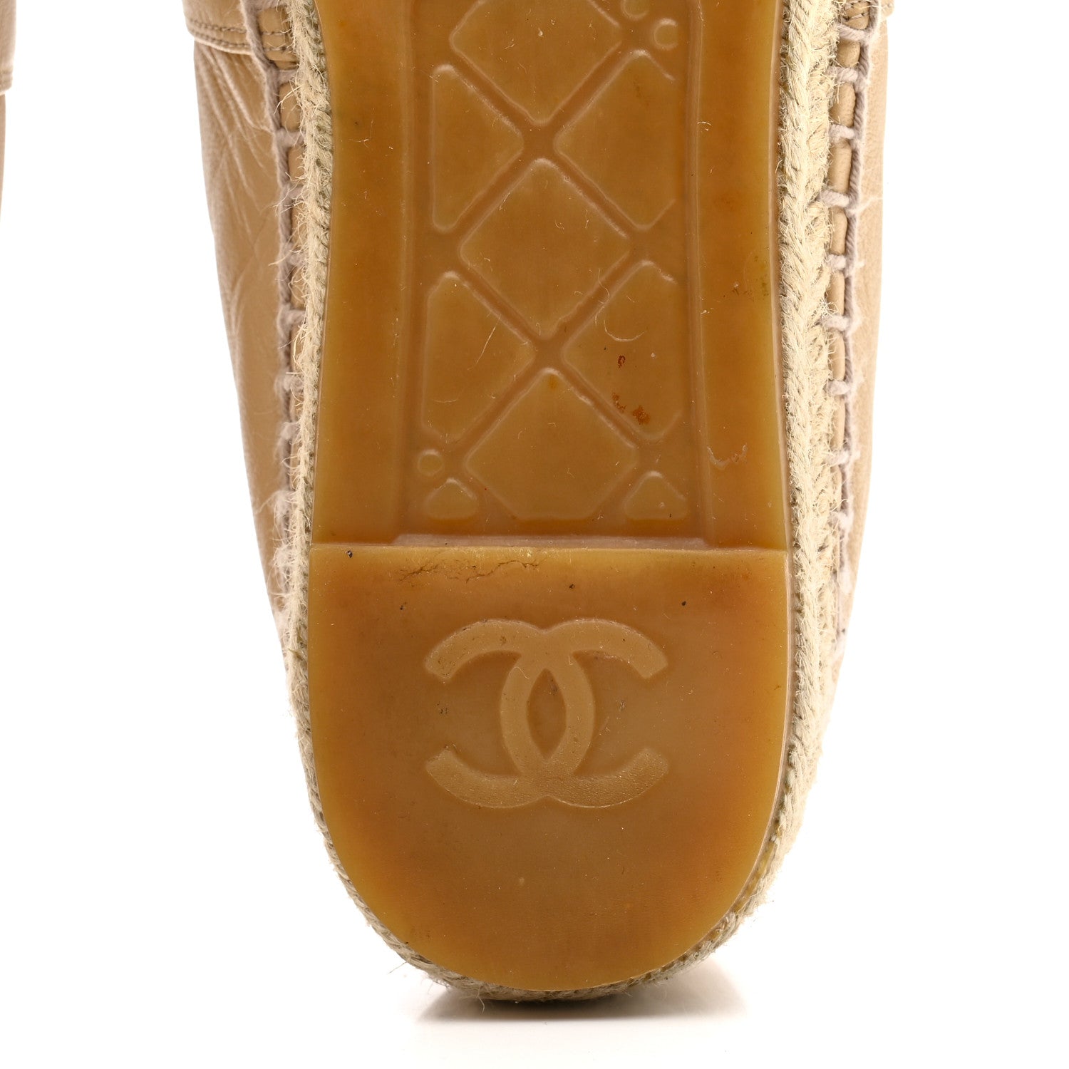 Chanel Lambskin CC Espadrilles 39 Beige Black 8 of 10