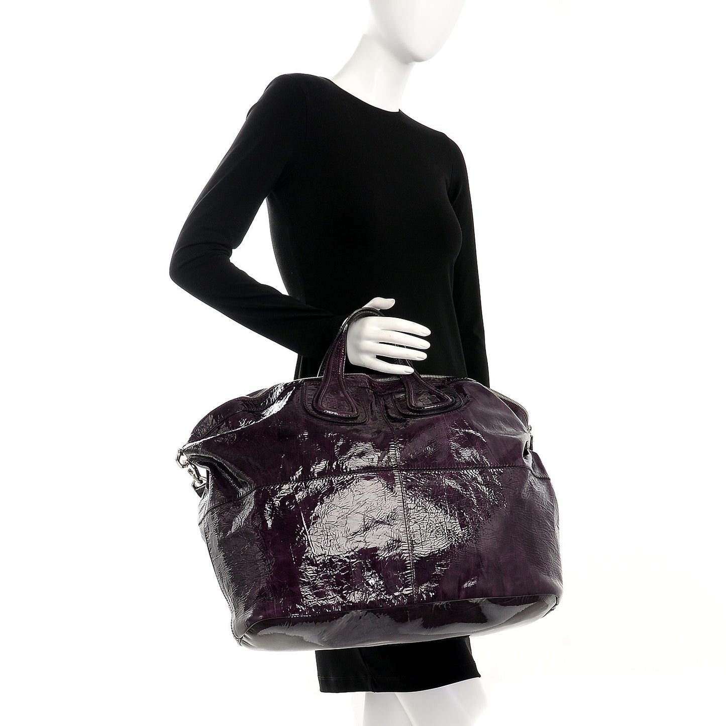 Crinkled Patent Large Nightingale Purple