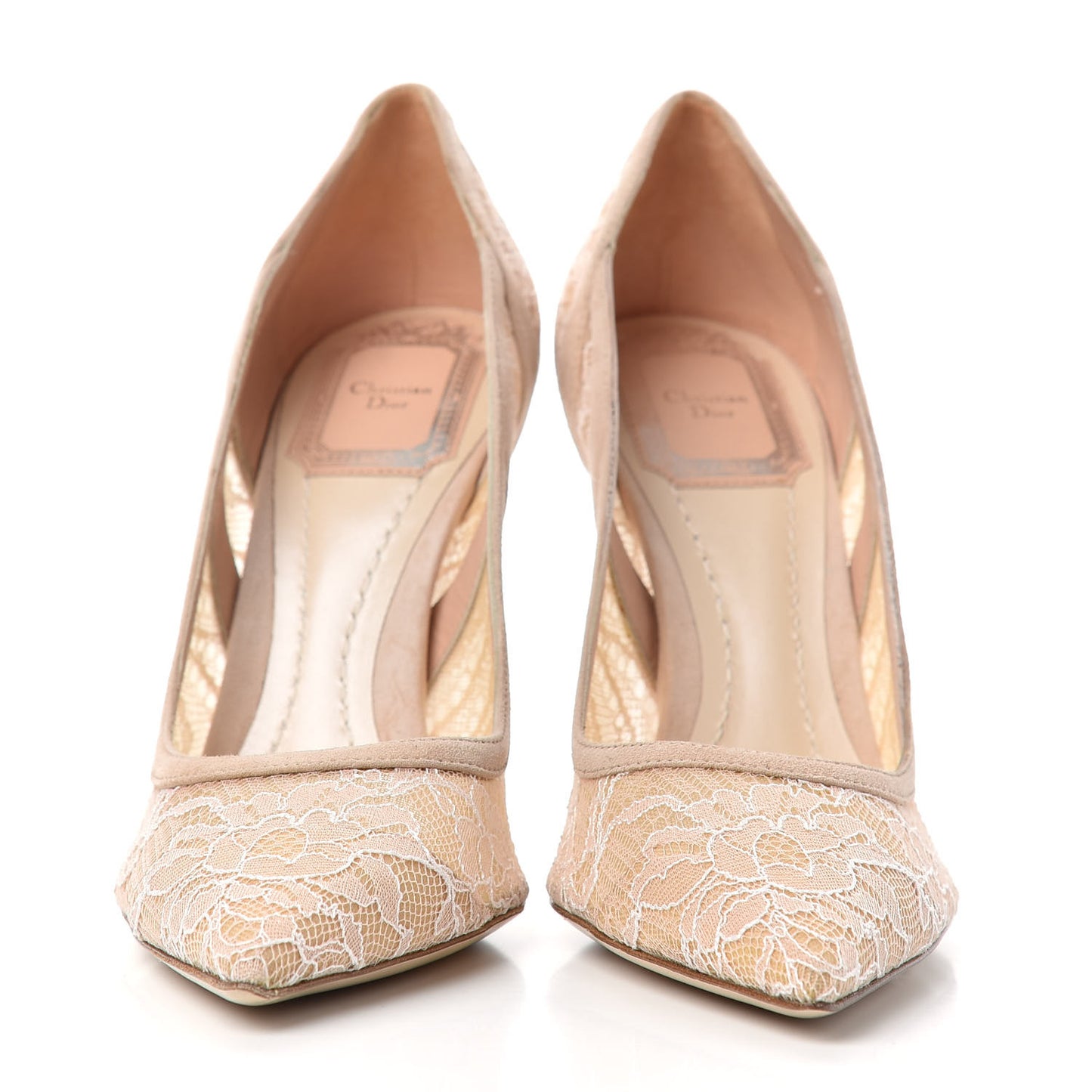Lace Suede Lingerie Pumps 37 Nude