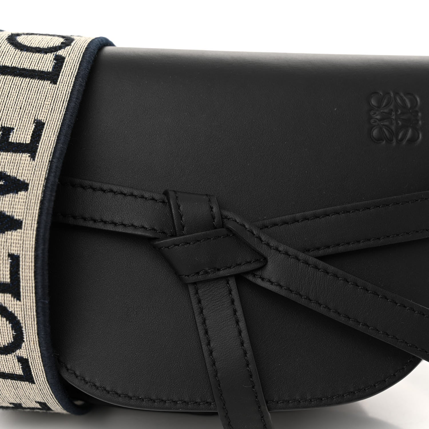 Loewe Calfskin Jacquard Mini Gate Dual Bag Black 8 of 10