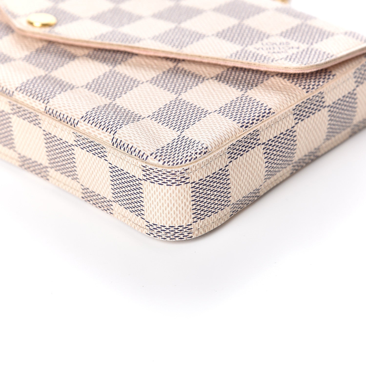 Louis Vuitton Damier Azur Pochette Felicie Chain Wallet Rose Ballerine 12 of 13