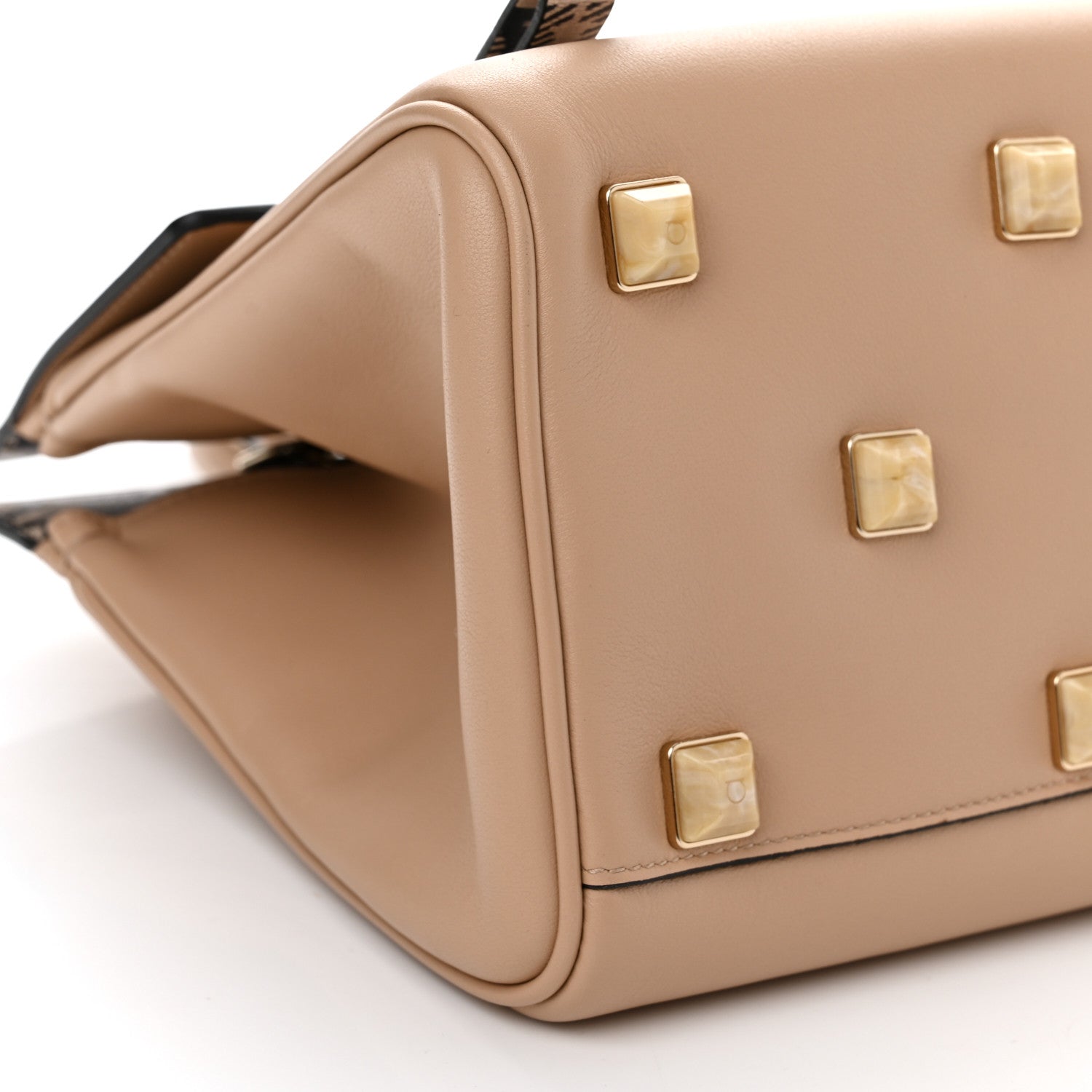 Salvatore Ferragamo Calfskin The Studio Bag Almond 9 of 10