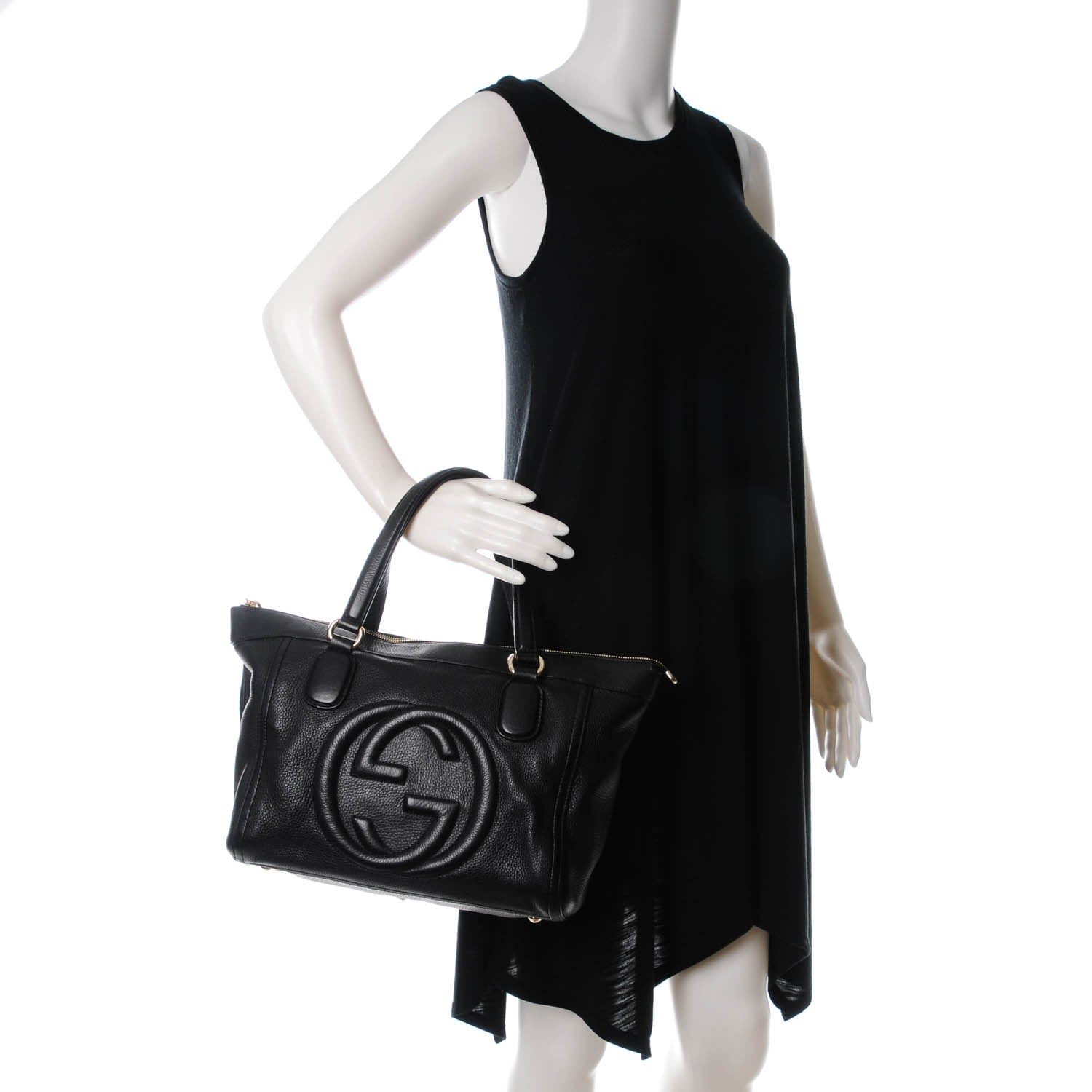 Gucci Pebbled Calfskin Small Soho Top Handle Bag Black 2 of 7