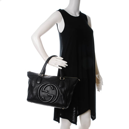 Gucci Pebbled Calfskin Small Soho Top Handle Bag Black 2 of 7
