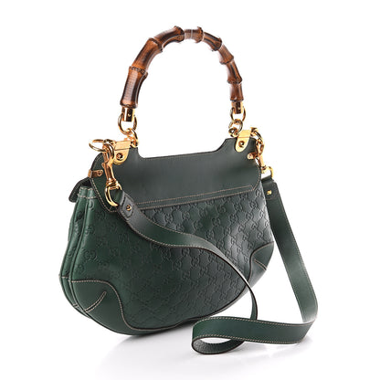 Gucci Guccissima Peggy Bamboo Top Handle Bag Green 2 of 8