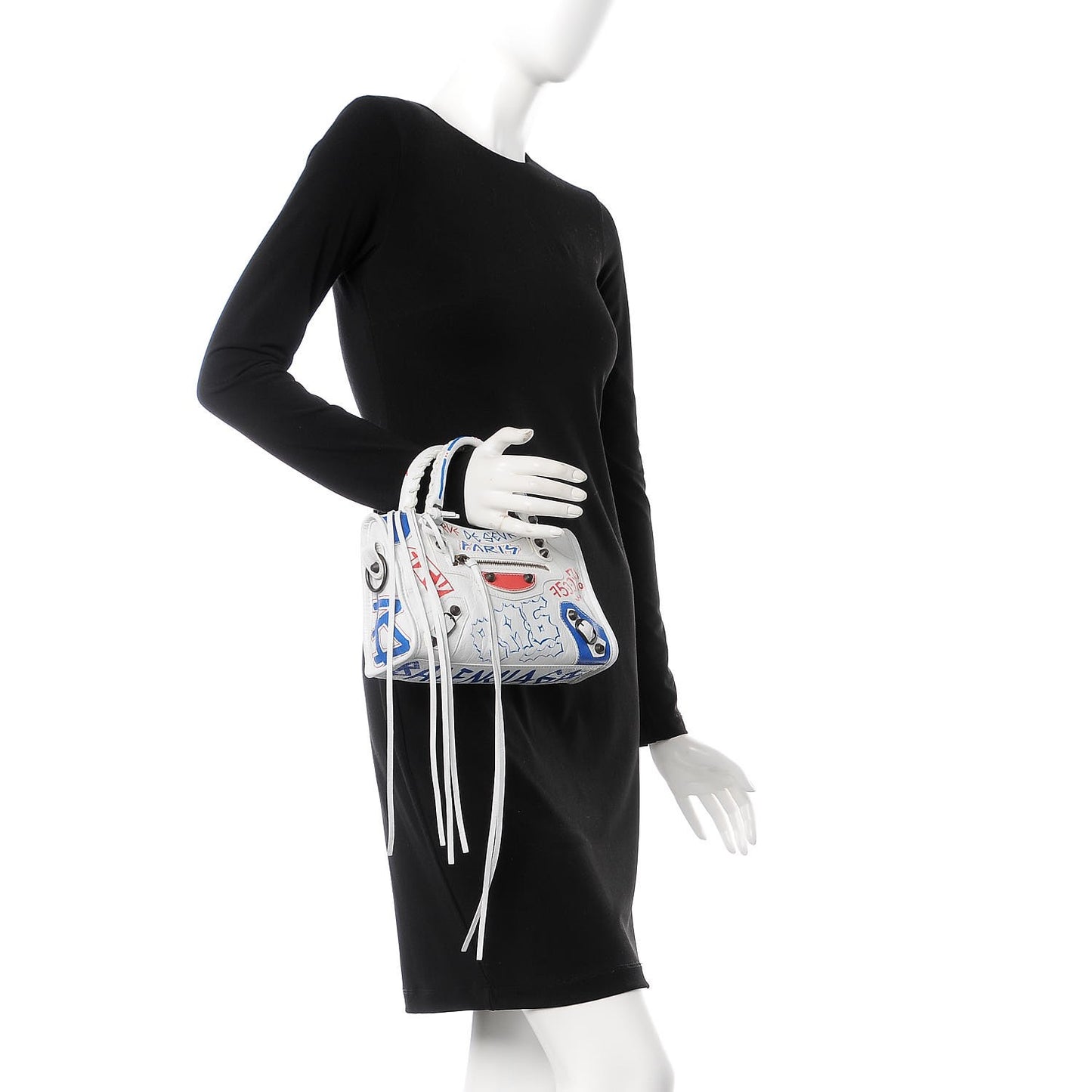 Agneau Graffiti All Over Classic Hardware Mini City White Bleu Rouge