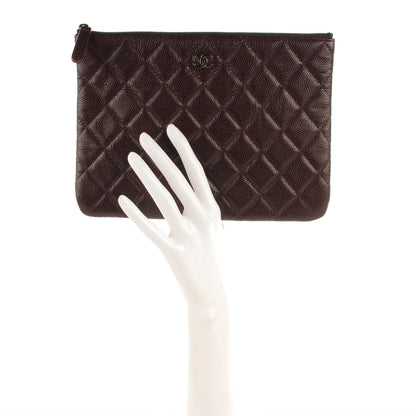 Chanel Caviar Quilted Medium Cosmetic Case Burgundy 2 of 7