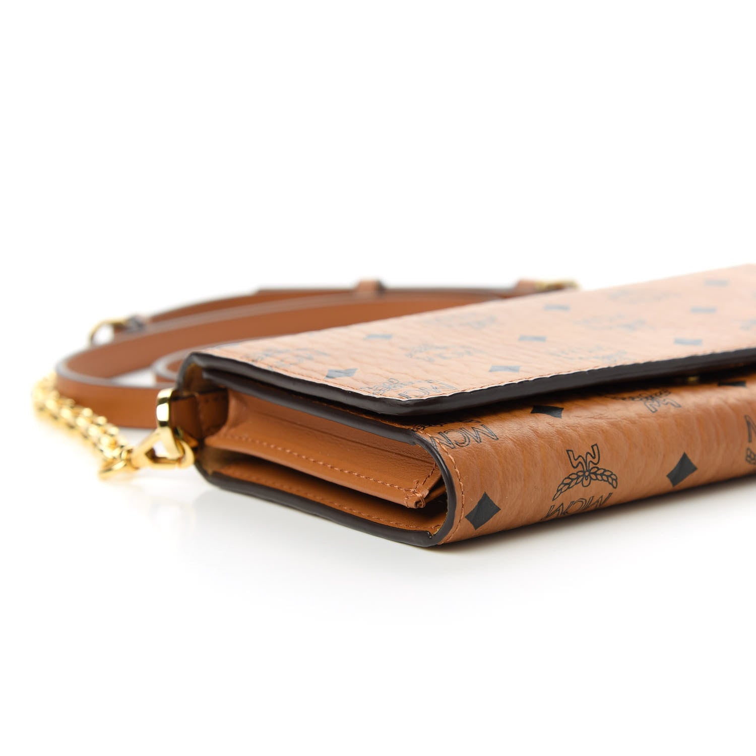 MCM Visetos Chain Wallet Crossbody Cognac 6 of 10