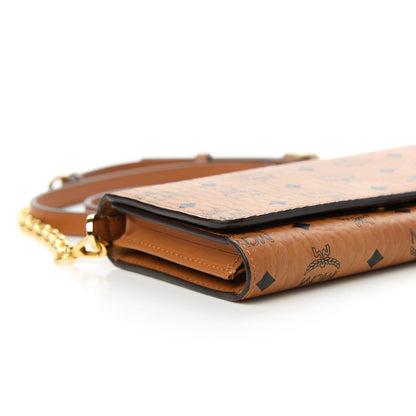MCM Visetos Chain Wallet Crossbody Cognac 6 of 10