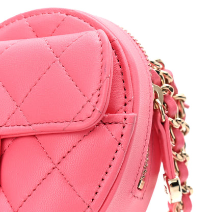 Chanel Lambskin Quilted CC In Love Heart Clutch With Chain Pink 13 of 13