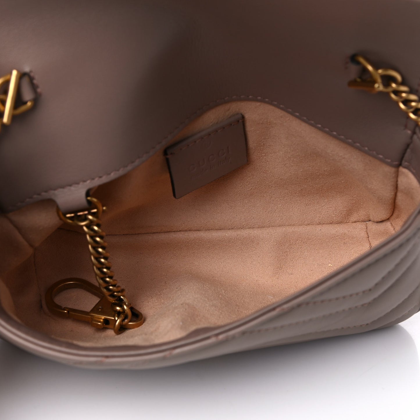 Calfskin Matelasse Super Mini GG Marmont Shoulder Bag Porcelain Rose